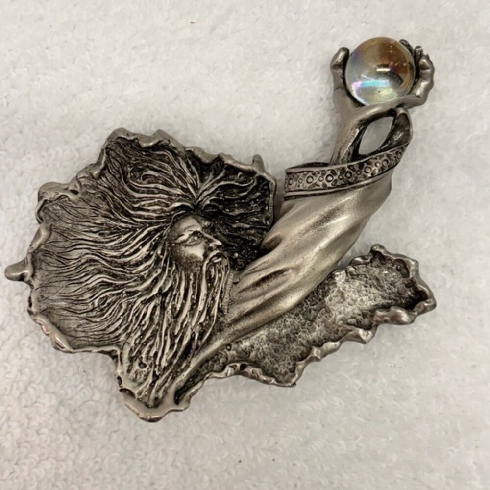 Vintage JJ Jonette statement wizard glass ball brooch